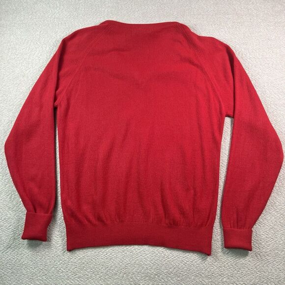 Etienne Aigner VTG V-Neck Sweater Mens Large Red Made in USA 100% Orlon Acrylic - Picture 8 of 10